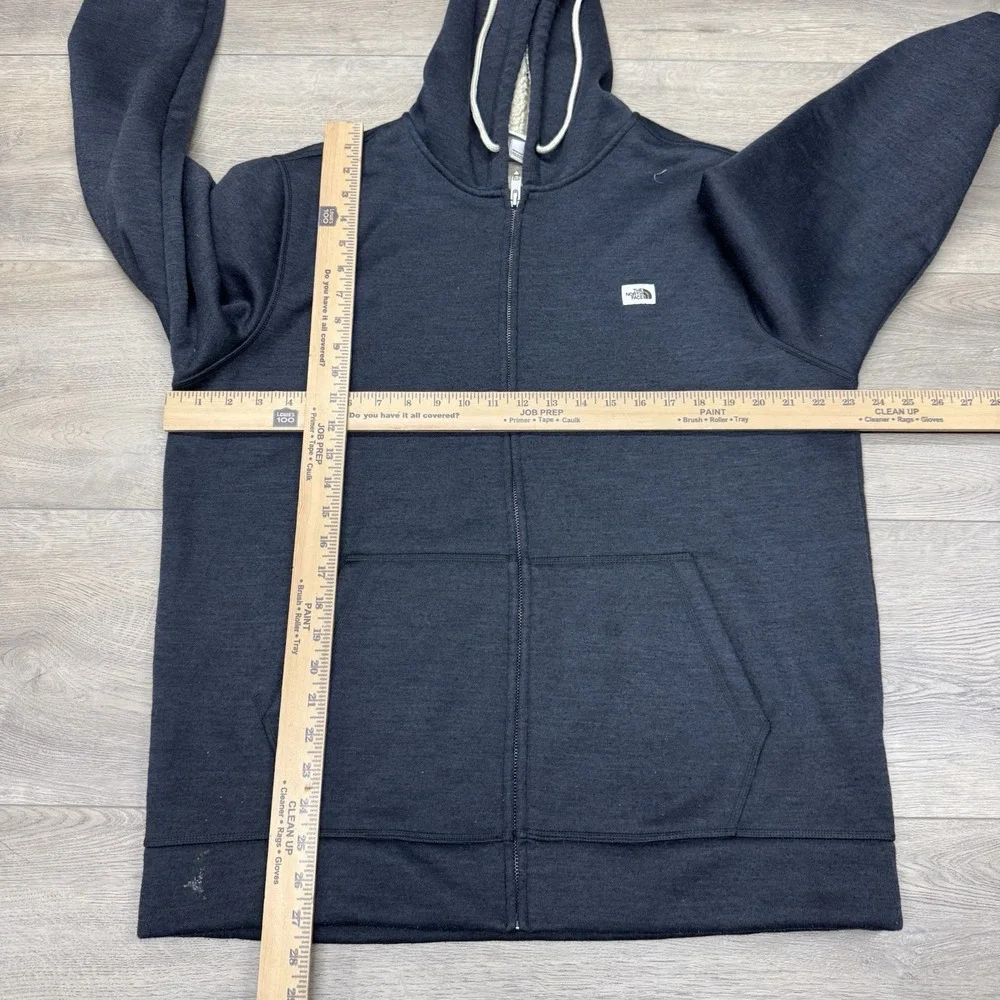 The North Face Sherpa Lined Full Zip Jacket Gray Blue Men's Sz L STAIN